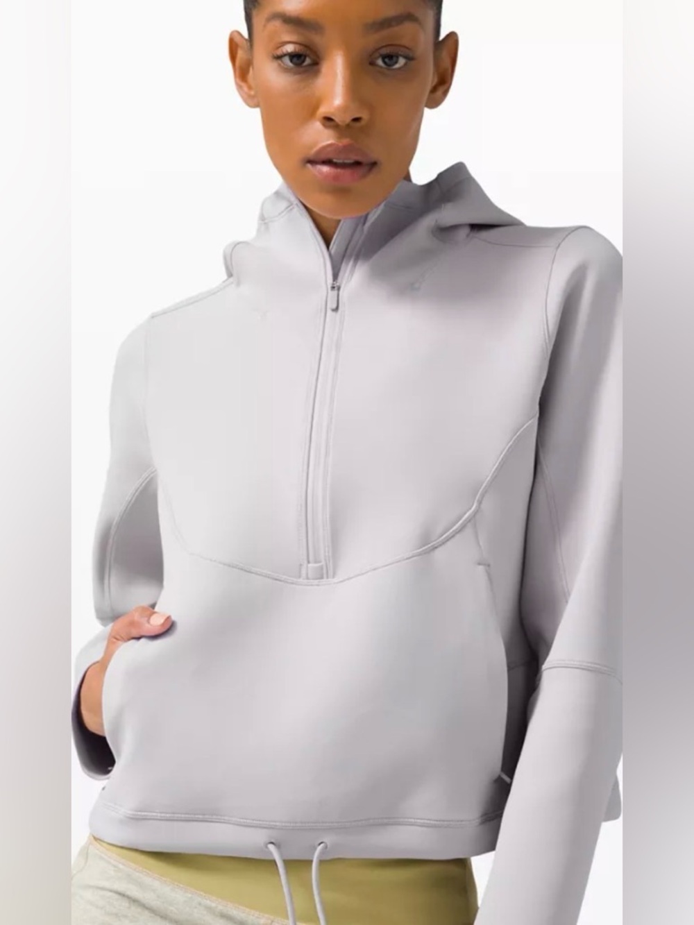 Lululemon Unleash Strength Hoodie Spacer Half Zip Chrome Gray Sz 4
